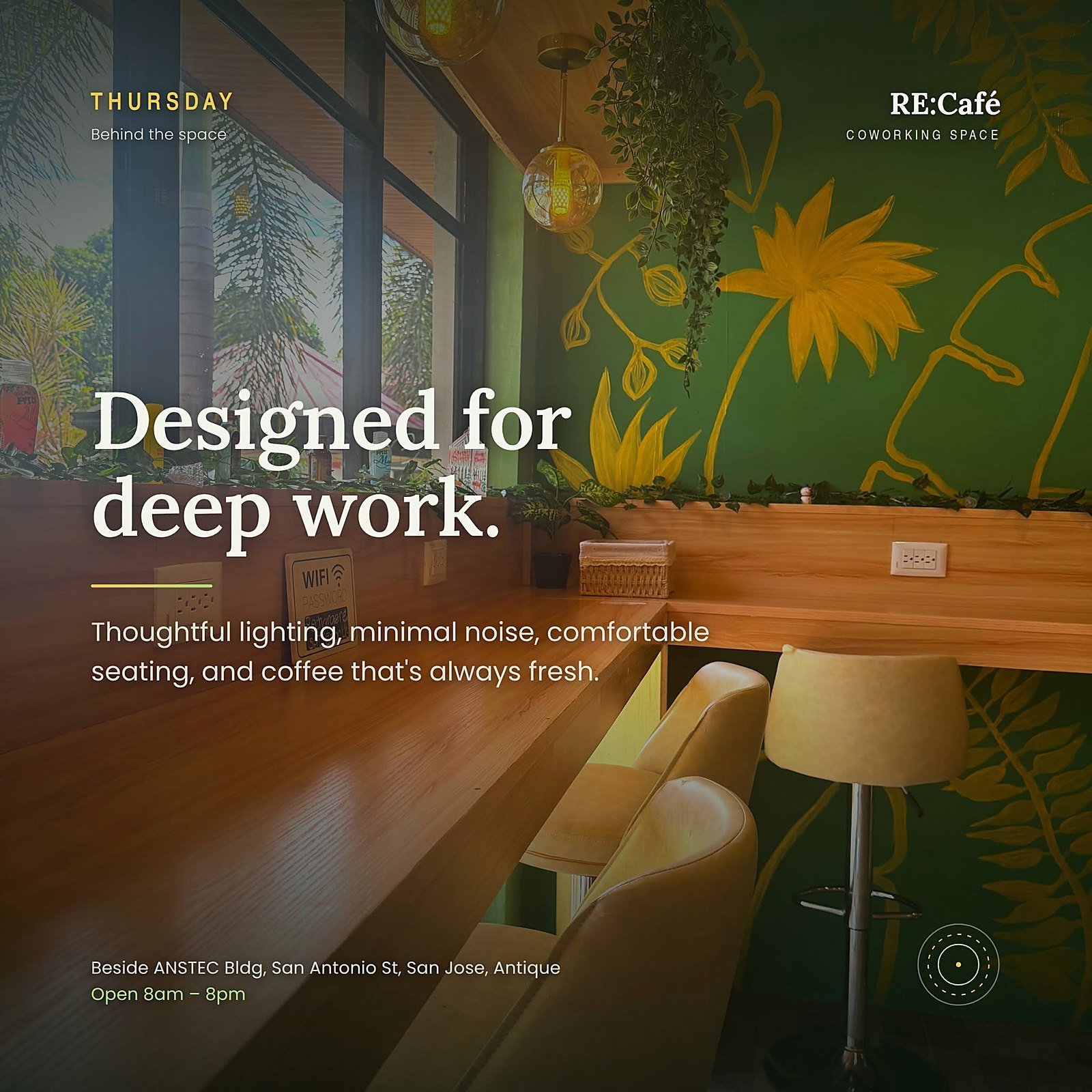 A quiet workspace designed for deep work in Antique